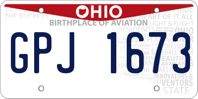 OH license plate GPJ1673