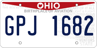 OH license plate GPJ1682