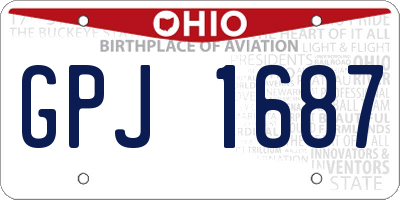 OH license plate GPJ1687