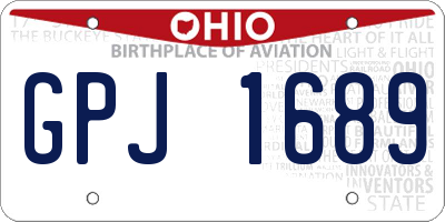 OH license plate GPJ1689