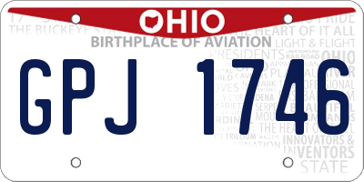 OH license plate GPJ1746