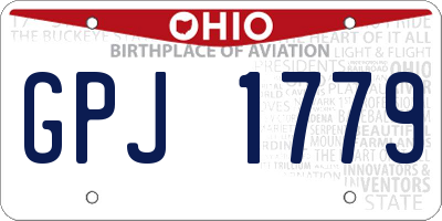 OH license plate GPJ1779