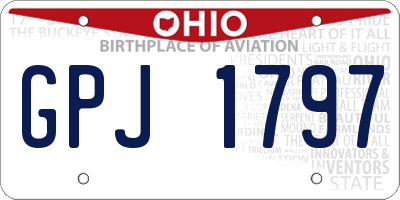 OH license plate GPJ1797