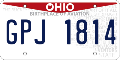 OH license plate GPJ1814