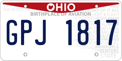 OH license plate GPJ1817