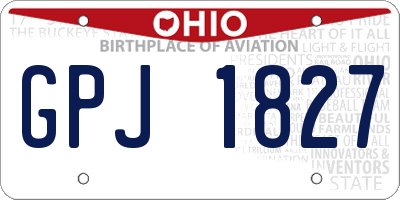 OH license plate GPJ1827
