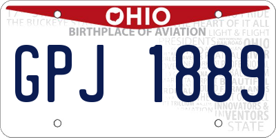 OH license plate GPJ1889