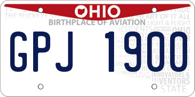 OH license plate GPJ1900