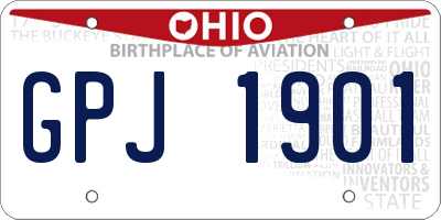 OH license plate GPJ1901