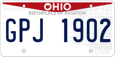 OH license plate GPJ1902