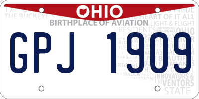 OH license plate GPJ1909