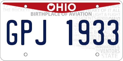 OH license plate GPJ1933