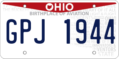 OH license plate GPJ1944