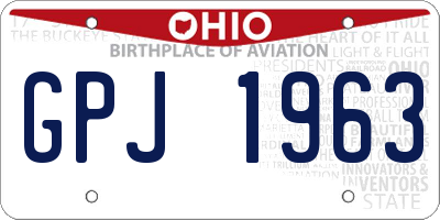 OH license plate GPJ1963