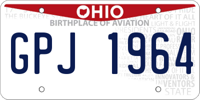 OH license plate GPJ1964