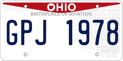 OH license plate GPJ1978