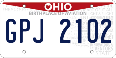 OH license plate GPJ2102