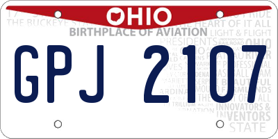 OH license plate GPJ2107