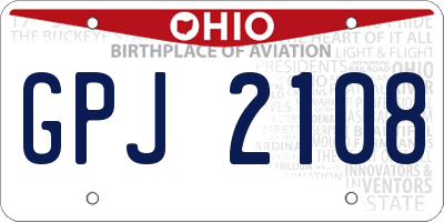 OH license plate GPJ2108