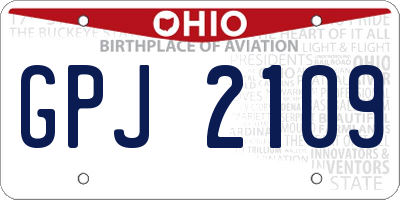 OH license plate GPJ2109