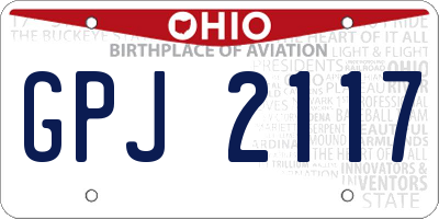 OH license plate GPJ2117