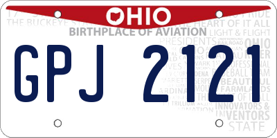 OH license plate GPJ2121