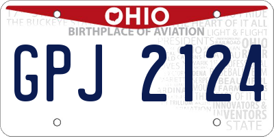 OH license plate GPJ2124