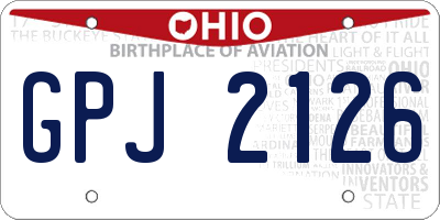 OH license plate GPJ2126