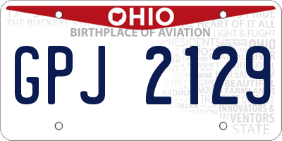 OH license plate GPJ2129