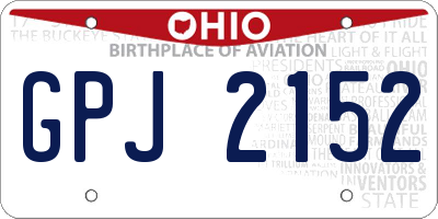 OH license plate GPJ2152