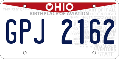 OH license plate GPJ2162