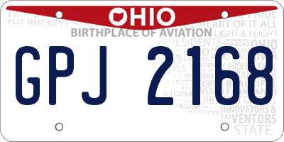 OH license plate GPJ2168