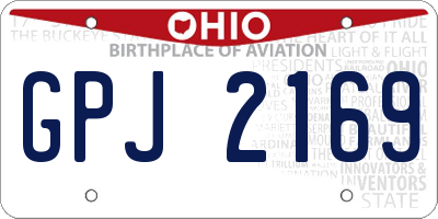 OH license plate GPJ2169