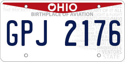 OH license plate GPJ2176