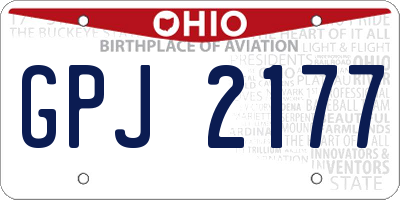 OH license plate GPJ2177
