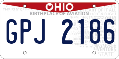 OH license plate GPJ2186