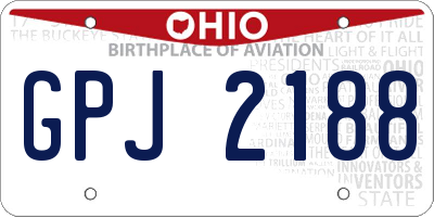 OH license plate GPJ2188