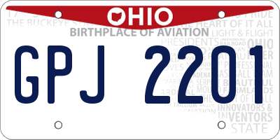 OH license plate GPJ2201