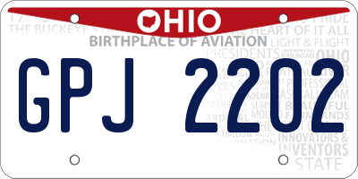 OH license plate GPJ2202