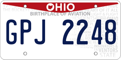 OH license plate GPJ2248