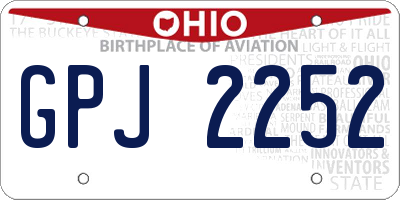 OH license plate GPJ2252