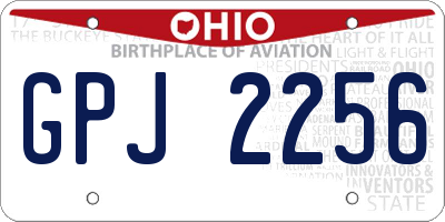 OH license plate GPJ2256
