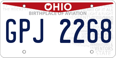 OH license plate GPJ2268