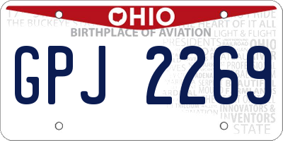 OH license plate GPJ2269