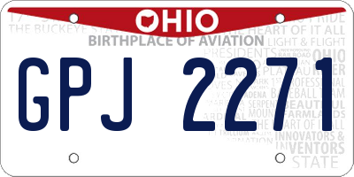 OH license plate GPJ2271