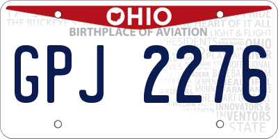 OH license plate GPJ2276