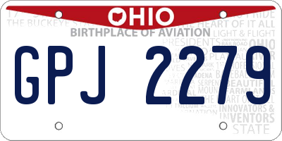 OH license plate GPJ2279