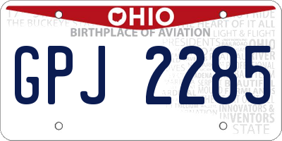 OH license plate GPJ2285