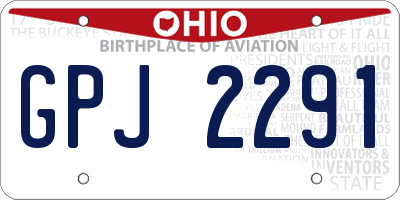 OH license plate GPJ2291