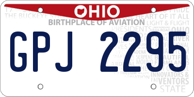 OH license plate GPJ2295